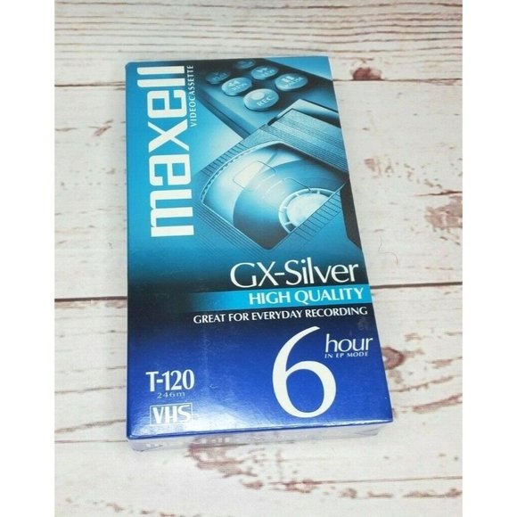 Maxell GX-Silver 6 Hours T-120 VHS Blank Tape Brand New Sealed VCR Tape - Picture 1 of 7